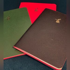 Bieffe Italian Leather Journals Set of 3 Multi Red Green Black Notebooks Gift